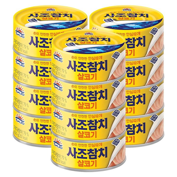 사조참치 살코기 안심따개, 100g, 12개 실사용 이미지
