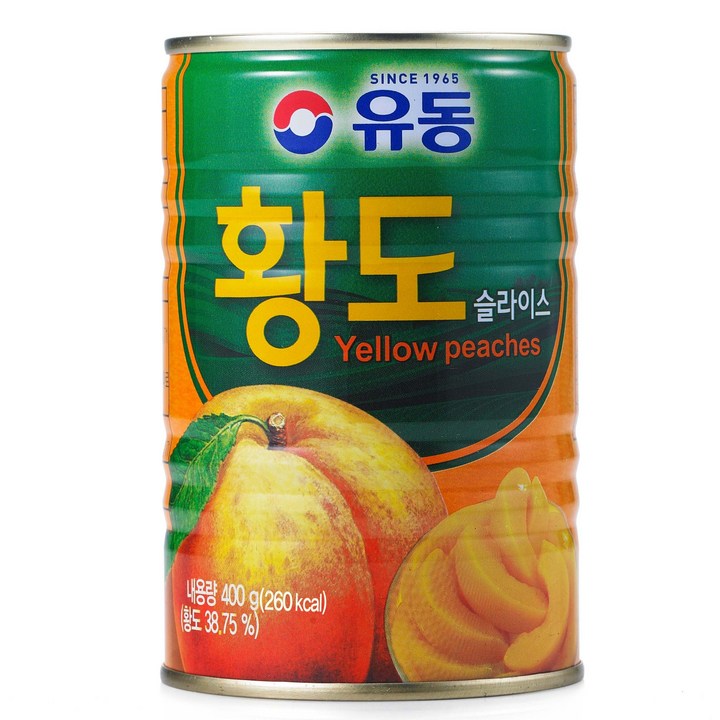 유동 황도 슬라이스 통조림 6캔 패키지 구성 실사용 이미지
