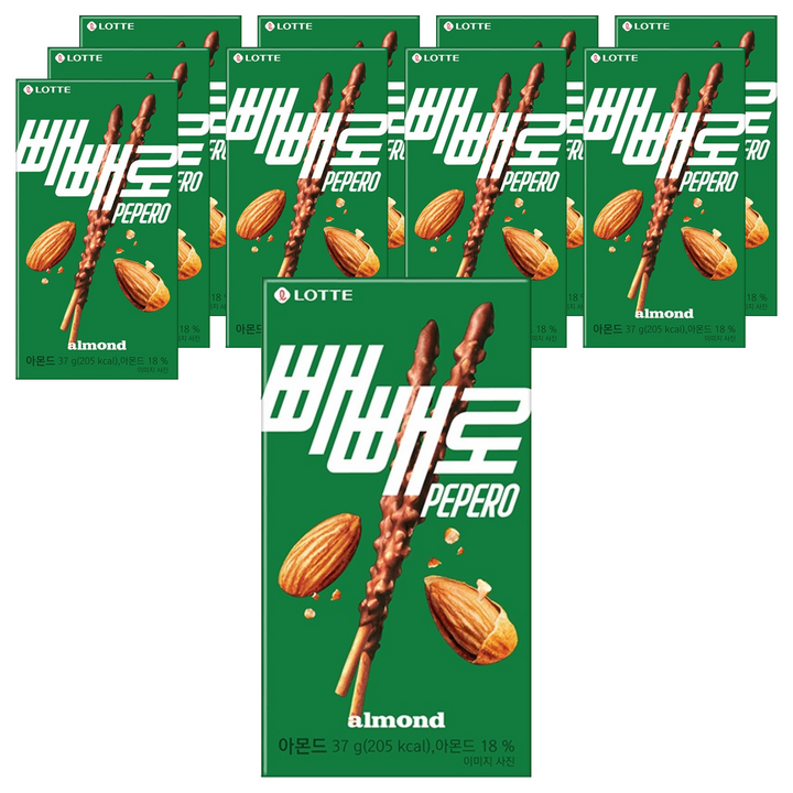 빼빼로 아몬드 37g 10개 박스 실사용 이미지