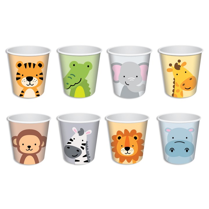 코멧 동물 종이컵 190ml 동물 캐릭터 디자인 클로즈업