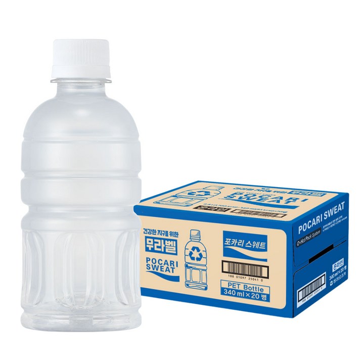 포카리스웨트 무라벨, 340ml, 20개 실사용 이미지