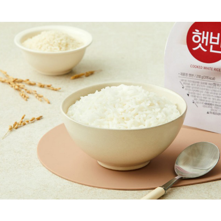 햇반 12개입 박스 측면 라벨