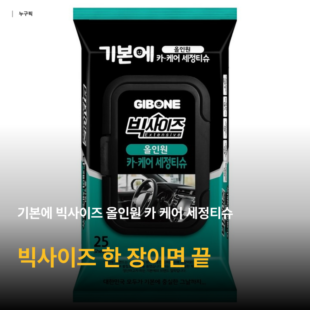 차 안 손자국·먼지 한 장으로 끝 — 기본에 빅사이즈 카 케어 세정티슈 25개입 리뷰