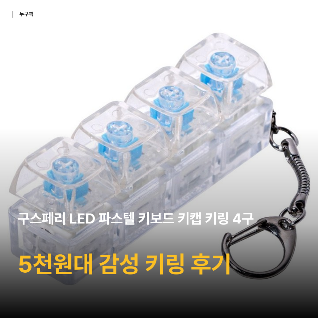 구스페리 LED 파스텔 키보드 키캡 키링 4구 리뷰 — 5천원대 감성 소품 솔직 후기 종합