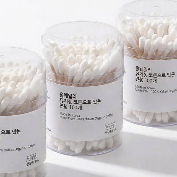 오가닉 면봉 코튼 클로즈업