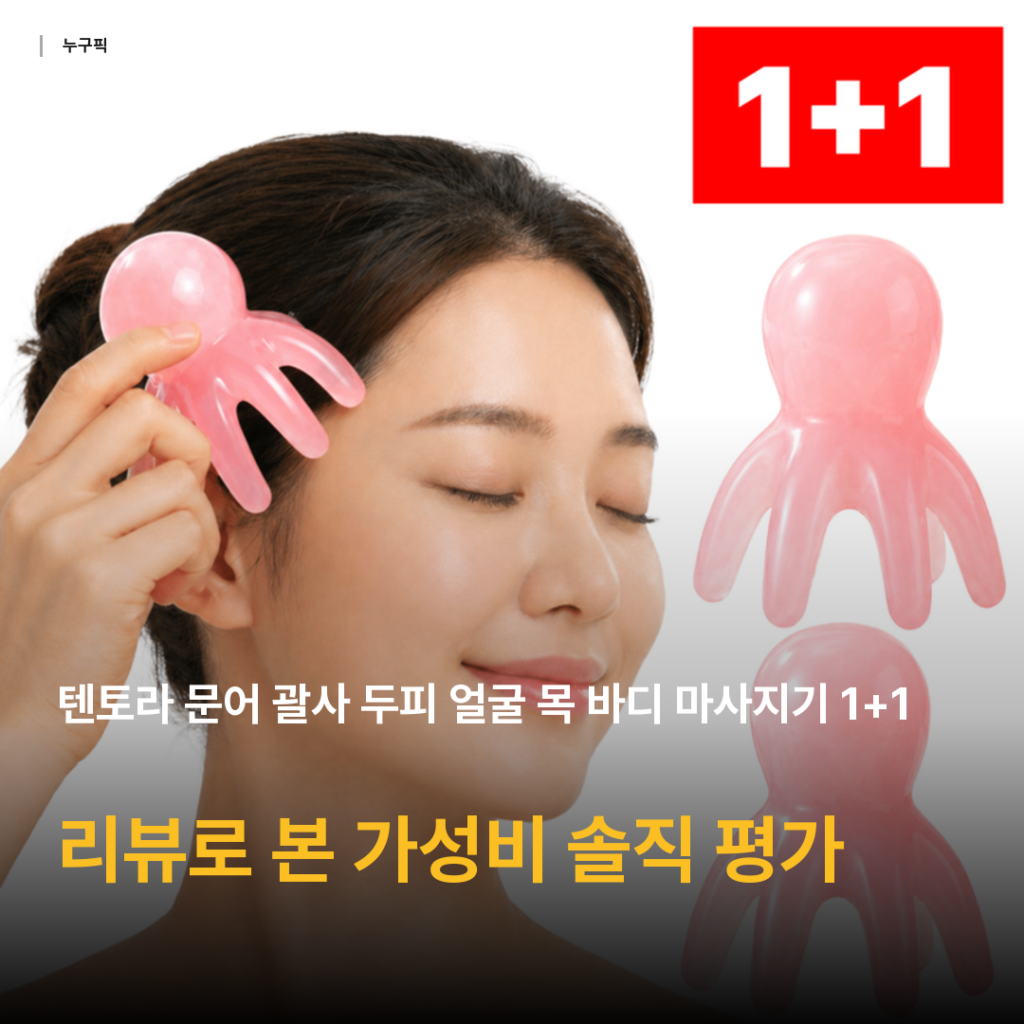 문어 괄사 텐토라 두피 얼굴 바디 마사지기 1+1 리뷰 — 3천원대 가성비 솔직 후기 종합
